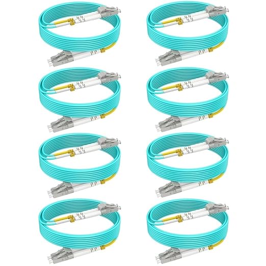 LC LC Multimode Fiber Patch Cables MMF 0.66ft/0.2m-8PACK, MM OM3 Fiber Optic by RamboCables