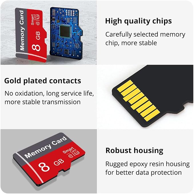 2 Pack Memory Card 8GB with Adapter, High Speed TF Card, UHS-I C10 A1 Memory TF - Image 7