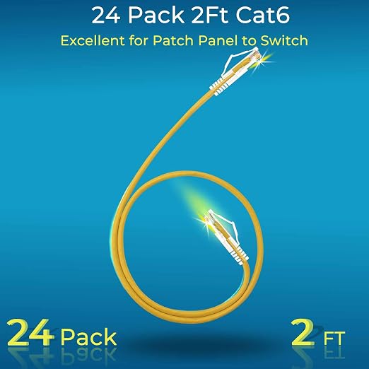 Rapink Patch Cables Cat6/ Cat6a 2ft Slim, Cat6a Ethernet Patch Cable 20G Support - Image 2