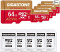 【5-Years Data Recovery】 GIGASTONE 64GB Micro SD Card 5-Pack, 4K Camera Pro by Gigastone