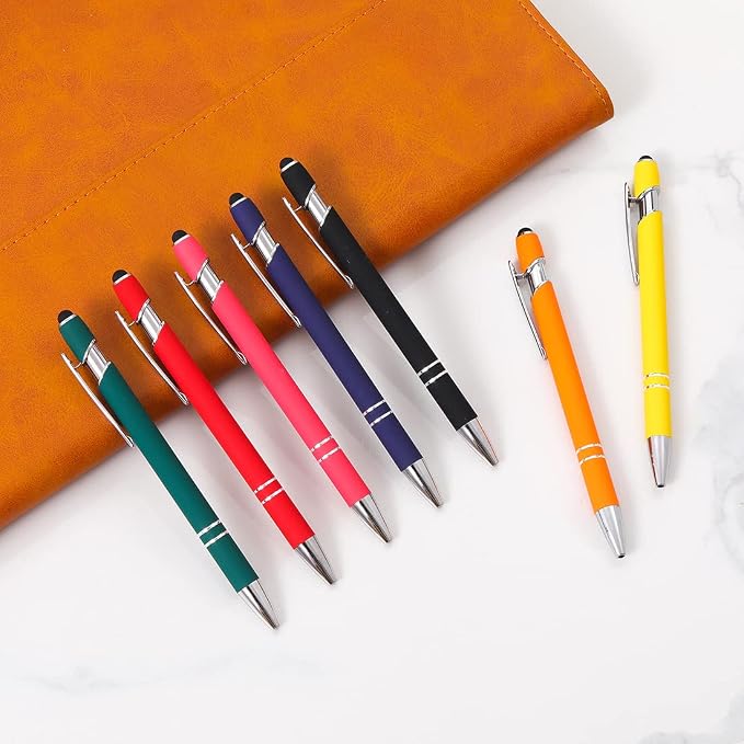 Oddmoal Ballpoint Pen with Stylus Tip, Soft Touch Click Metal Pen, 1.0mm Medium - Image 5