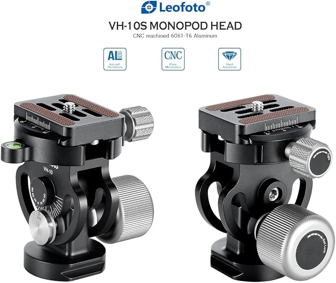 Leofoto MP-285C+VH-10S Monopod and Tilt Head Set, Carbon Fiber, VH-10S Monopod - Image 3