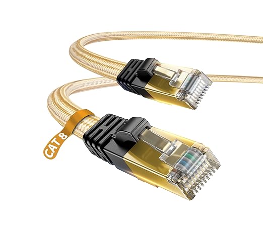 DanYee Cat 8 Ethernet Cable, Nylon Braided 33ft CAT8 High Speed Professional by DanYee