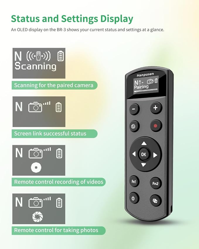for Nikon Camera Remote Control, Hanpusen Rechargeable Wireless Shutter Release - Image 2