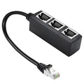 RJ45 Ethernet Splitter Cable, RJ45 1 Male to 3 Female Network Adapter Suitable by HRIOEKAX