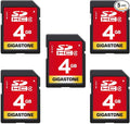 GIGASTONE 4GB SD Card 5 Pack SDHC UHS-I Class 4 Memory Card by Gigastone