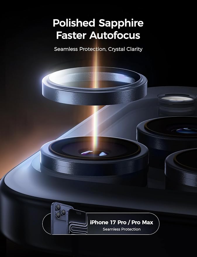 MAGIC JOHN for iPhone 17 Pro Max/17 Pro Camera Lens Protector 9H Aerospace - Image 5