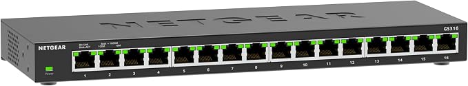 NETGEAR 16-Port Gigabit Ethernet Unmanaged Network Switch – Plug-and-Play by NETGEAR