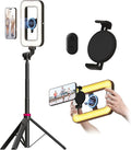 Magnetic Ring Light with Stand and Phone Clip, 6000mAh Phone Tripod with Light by LUXSURE