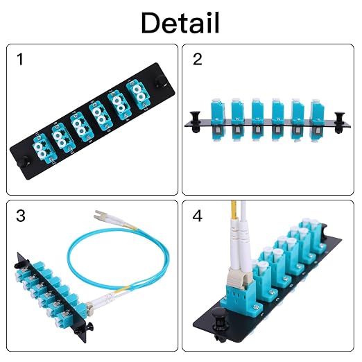 4PCS 6 Duplex 12 Core LC Adapters OM3 Fiber Patch Panel LGX Footprint Loaded 12 - Image 4