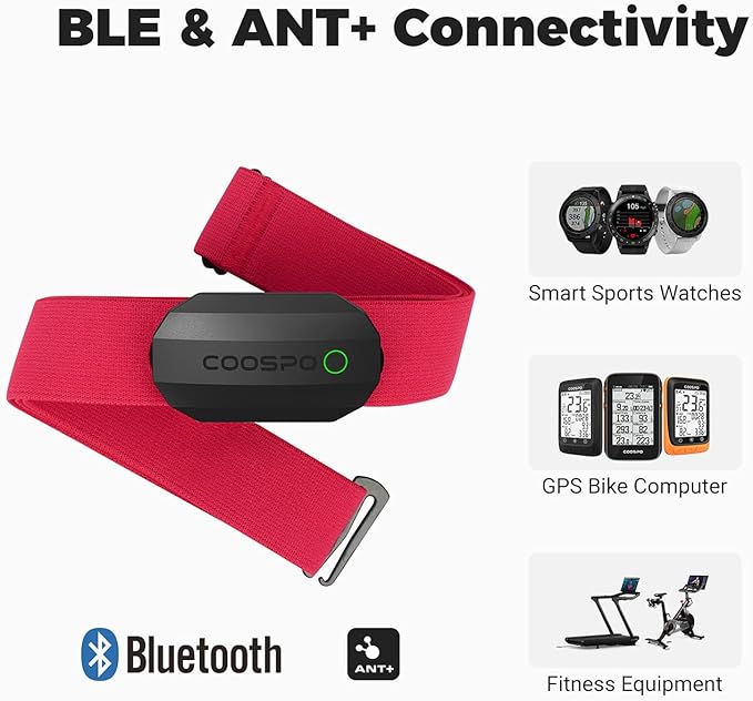 COOSPO Bluetooth Heart Rate Monitor Chest Strap H808S, ANT+ BLE HR Monitor Chest - Image 3