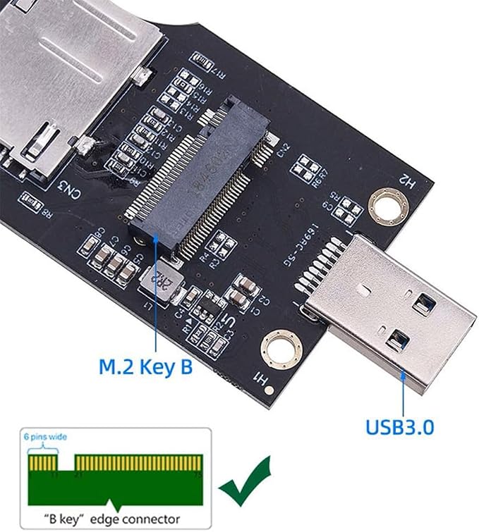 Xiwai M.2 Key-B NGFF WWAN to USB 3.0 Riser Card Adapter w SIM Slot - Image 3