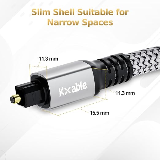 Optical Audio Cable 30 FT, Digital Audio Cable, Toslink Fiber Optic Cord - Image 6