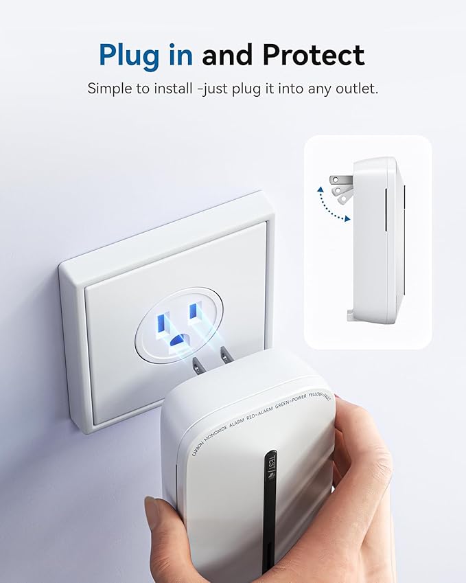 SITERWELL Plug in Carbon Monoxide Detector 10 Year Battery, CO Alarm Detectors - Image 3