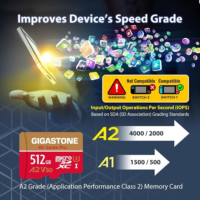 【Switch 1 Only】 GIGASTONE 512GB Micro SD Card, Game Pro, MicroSDXC Memory Card - Image 5