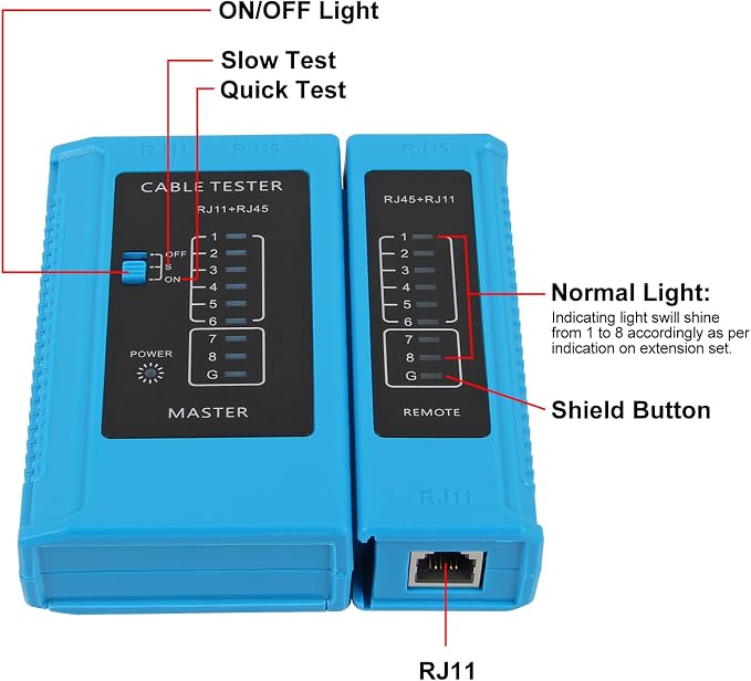 LAN Cable Tester RJ45 RJ11 RJ12 Network Ethernet Tester - Image 3