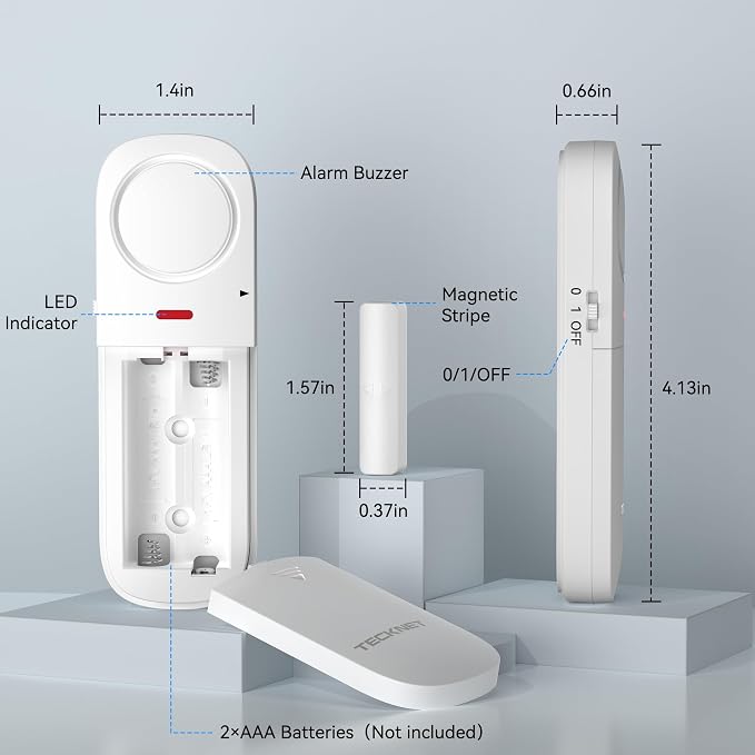 TECKNET Door Alarms When Opened, 2.4G WiFi Smart Door Sensor Alarm & Chime - Image 6