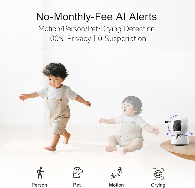 2.5K Pet Camera Indoor with Phone App, Dog/Cat Camera | 4MP Indoor Camera - Image 3