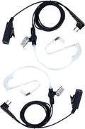 2 Pcs 2-Wire Surveillance Acoustic Tube Walkie Talkie Earpiece/Headset by KEYBLU