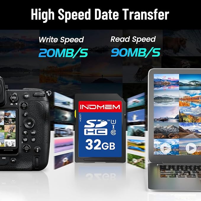 32GB SD Card, C10 SDHC UHS-I Memory Cards U1 Class 10 High-Speed Full 4K HD - Image 8
