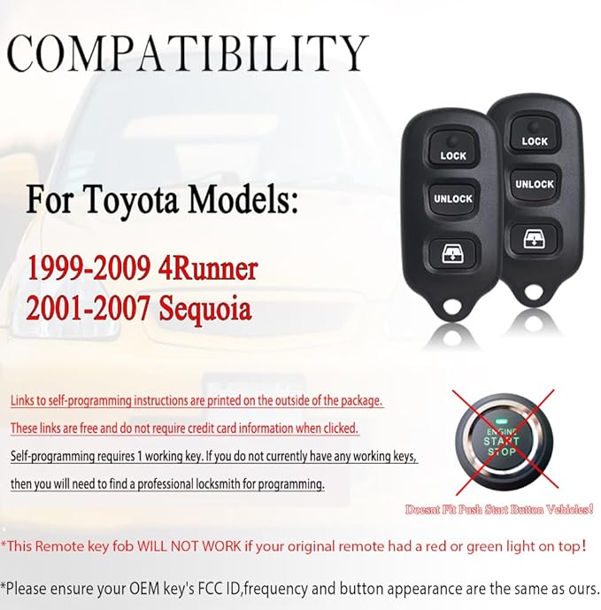 MechanMagic 2PCS Key Fob Remote Replacement Fits - Image 2