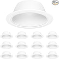 6 Inch Can Light Cover, 12 Pack White Can Light Trim, Step Baffle by Anyhome