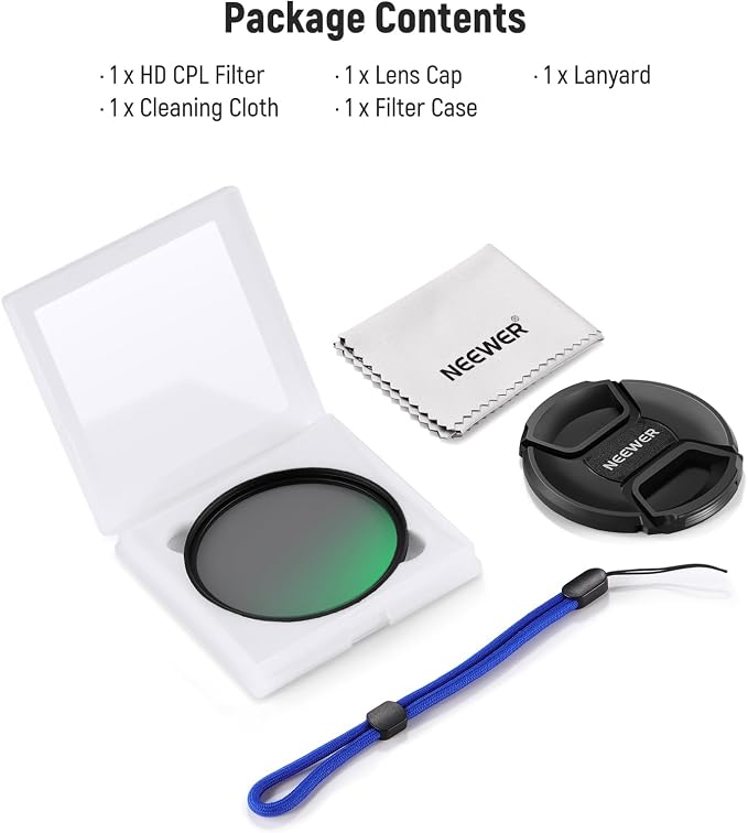 NEEWER 67mm CPL Filter with Lens Cap, Ultra Thin Circular Polarizing Filter - Image 8
