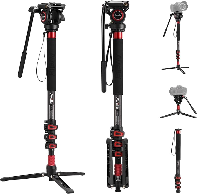 Avella CD324 Carbon Fiber Video Monopod Kit, by AVELLA
