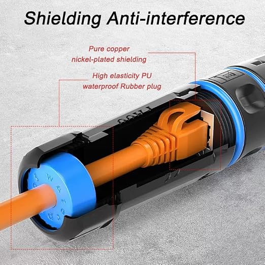 10 PCS IP68 Waterproof RJ45 Coupler, Shielded Pure Copper Ethernet Coupler - Image 4