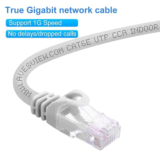 CAT 6 75 Foot Ethernet Cable Indoor High-Speed 10Gbps Snagless Long CAT6 - Image 4