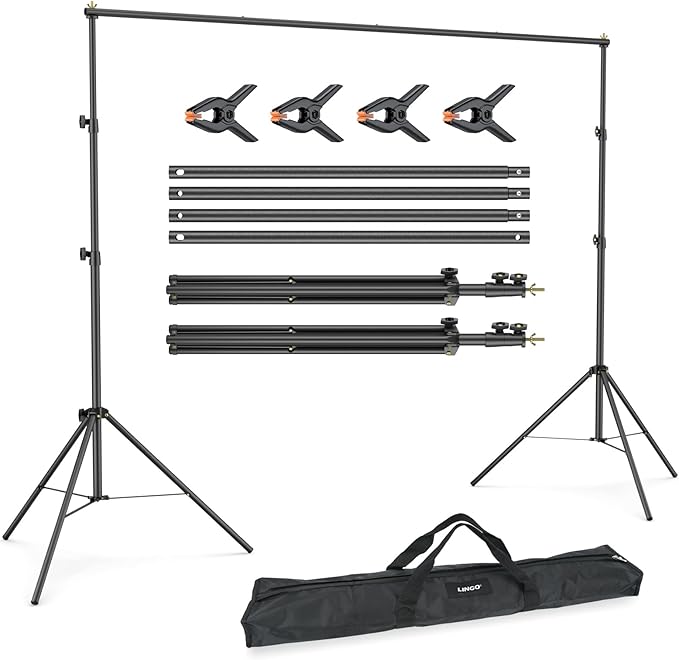 LINCO Lincostore Backdrop Support Stand Kit 10x6.5ft Adjustable Photography by LINCO