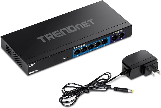 TRENDnet 7-Port Multi-Gig Gaming Switch, 5 x 1G RJ-45 Base-T Ports, 2 x 2.5G - Image 9