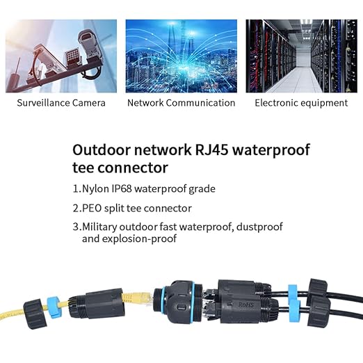 ZUZONG IP68 Waterproof RJ45 Coupler Splitter, Waterproof Ethernet Coupler 1 in - Image 5
