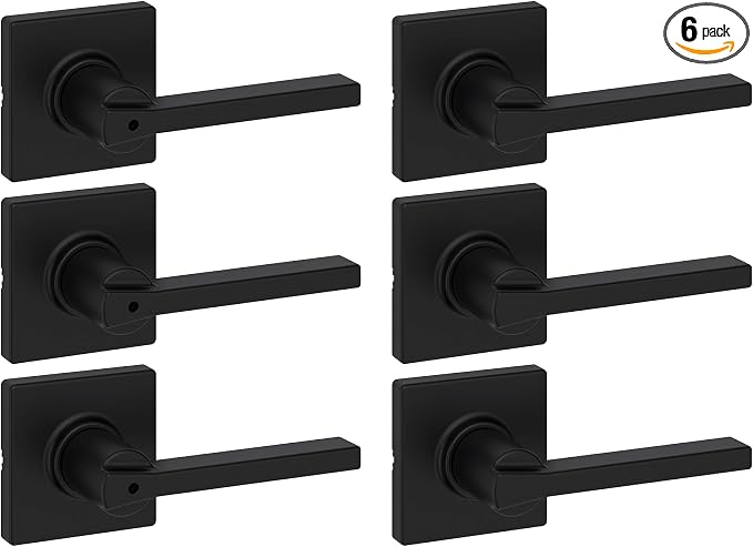 Kwikset Casey Hallway Passage and Bed/Bath Privacy Door Handle 6 Pack, 3 by Kwikset