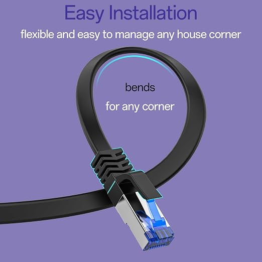 Cat8 Flat Ethernet Cable 50 FT Indoor & Outdoor, Invisable Ultra-Thin Ethernet - Image 5