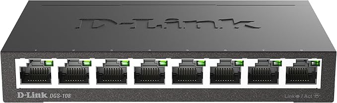 D-Link DGS-108, 8 Port Gigabit Ethernet Switch Unmanaged, Network Splitter by D-Link