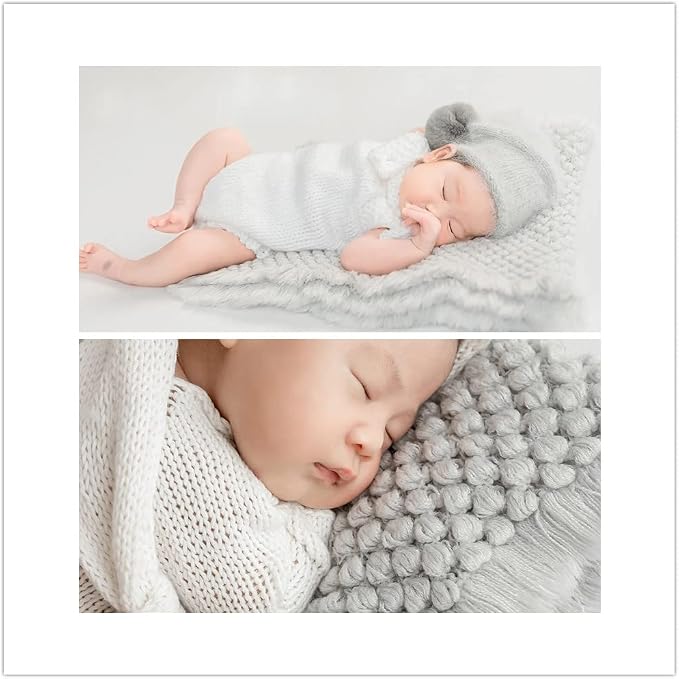 Zeroest Baby Photography Props Basket Braid Wool Wrap Newborn Photo Shoot - Image 7