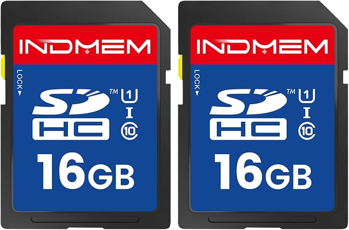 16GB SD Card, 2 Pack SDHC Flash Memory Cards UHS-I U1 Class 10 High-Speed Full by elecacc