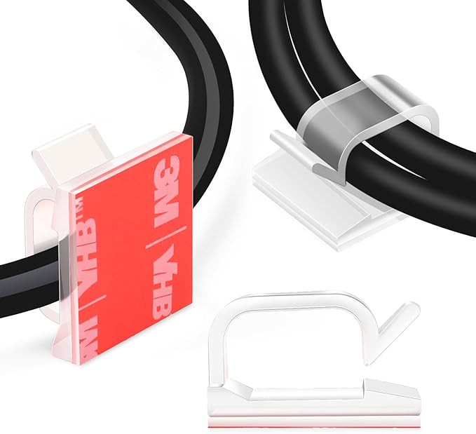 120PCS XHF Adhesive Cable Wire Clips Clear, Outdoor Christmas Light Clips by XHF