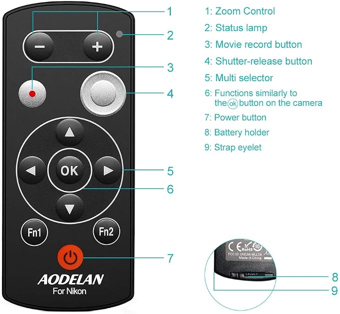 AODELAN Camera Wireless Shutter Release Remote Control - Image 6