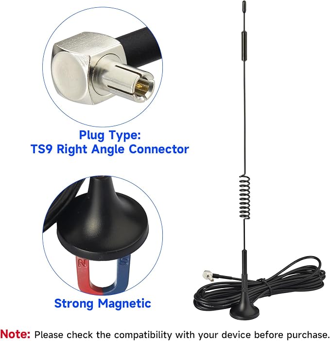 Superbat 7dBi External Magnetic Coil Antenna TS9 Connectors Antenna - Image 4