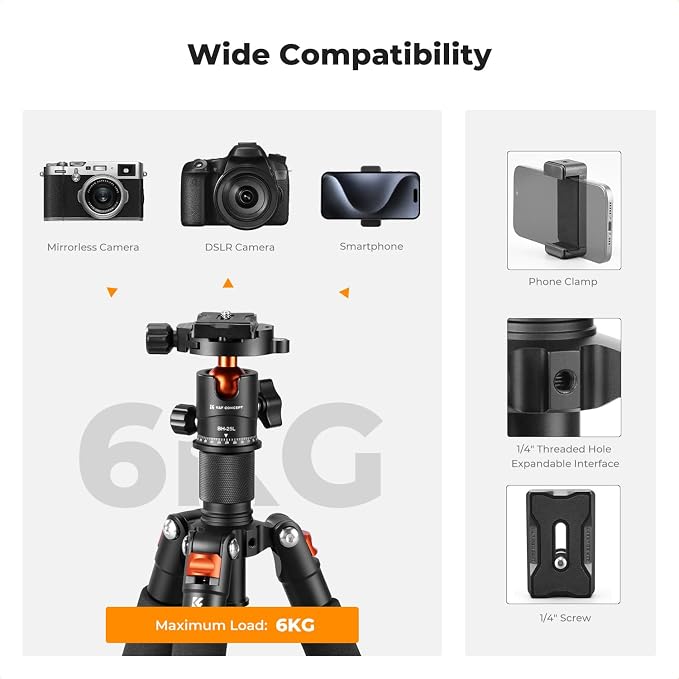 K&F CONCEPT Mini Desktop Tripod, 20.5''/ 52cm Compact Desk Tripod - Image 7