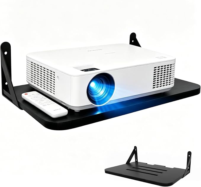 Floating Projector Shelf, Router Wall Mount Wood Shelf, Projector Mount Rack by IDUNSEED