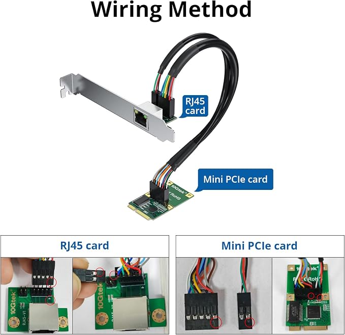 10GTEK Mini PCIe 2.5G Ethernet Network Card, 30-cm Cable Length, - Image 6