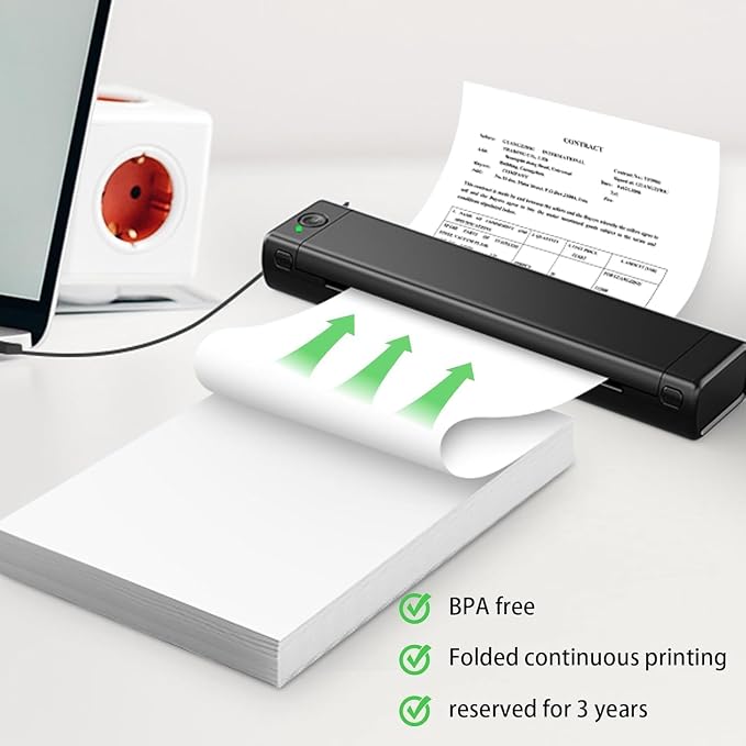 400-Sheet Thermal Printer Paper 8.5 x 11 white Continuous Folded Paper 8.5 x 11 - Image 2
