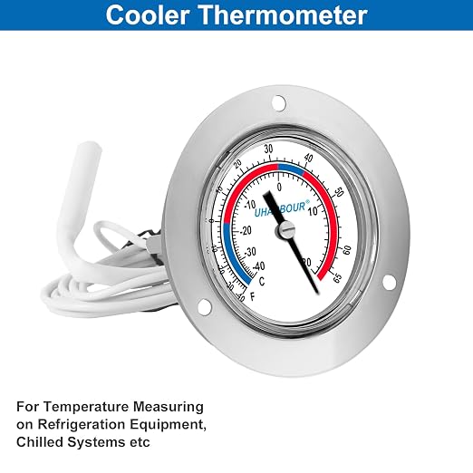 Cooler Thermometer Commercial, Walk in Cooler Thermometer, Analog Panel Mount - Image 2