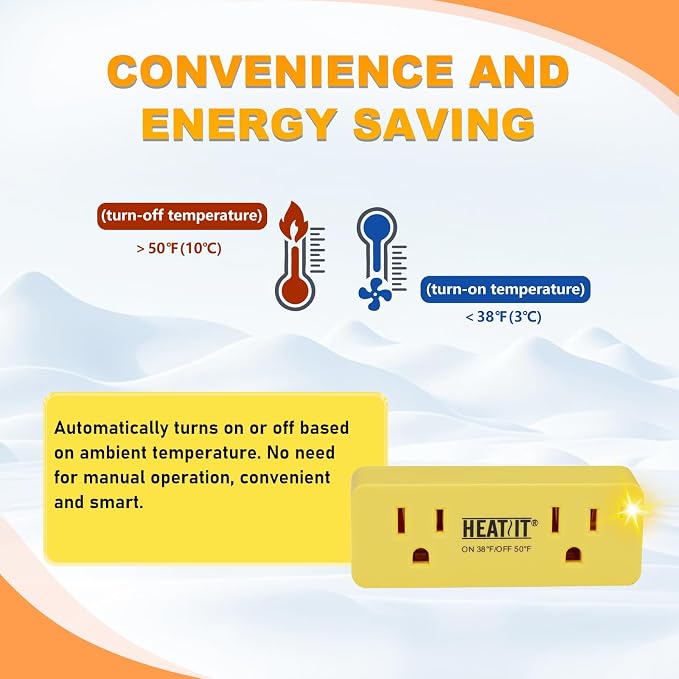 HEATIT ET-21 Freeze Thermostatically Controlled Outlet On at 38F /Off at 50F - Image 2