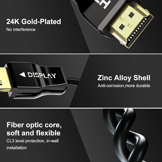 UL Certified CL3 Rated Fiber Optic HDMl Cable 50FT, 48Gbps Ultra Small - Image 7