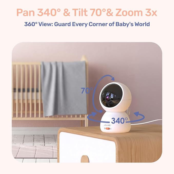 1080P WiFi Baby Monitor with 2 Camera and Audio, Pan-Tilt-Zoom Video Camera - Image 6