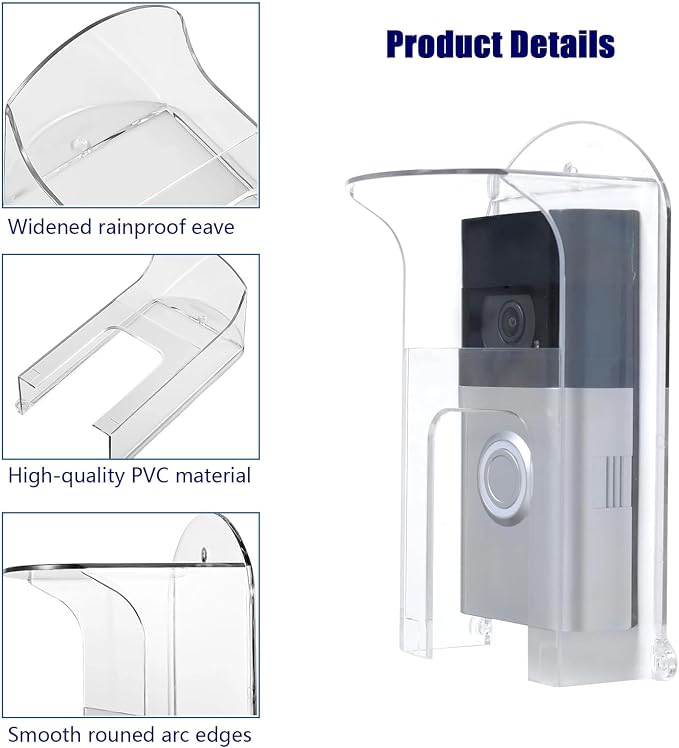 Transparent Plastic Doorbell Rain Cover Compatible - Image 4